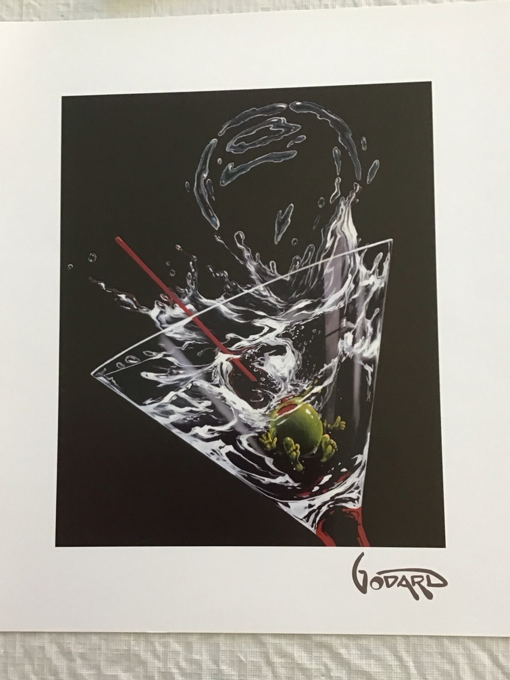 Lithograph by Michael Godard Splash Down - Black Background